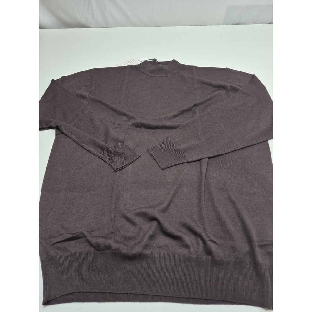 ENZONE Sweater Mens 3XL Brown Silk Cashmere Crewneck Knit Pullover Lightweight